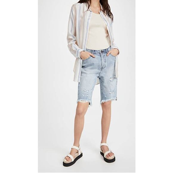 New One Teaspoon Salty Dog Cutoff Trucker Shorts $112 SIZE 26 Distressed - Picture 4 of 9